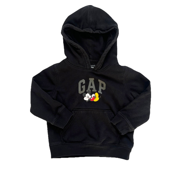 GAP x Disney Mickey Mouse Black Hoodie Sweatshirt Baby 3 Years Fleece - Picture 1 of 9
